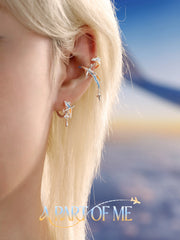 Terminator Route Platinum-plated Airplane Huggie Hoop Earrings ™