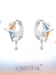 Terminator Route Platinum-plated Airplane Huggie Hoop Earrings ™