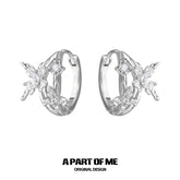 Whiterfly 18k Platinum Plating Zircon Butterfly Earrings™