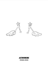 Winged Grace Platinum Plating 925Pin Tiny Wing Stud Earrings™