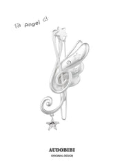 Winged Grace Platinum Plating Music Note Wing Y2K HairPin Hair Clip™