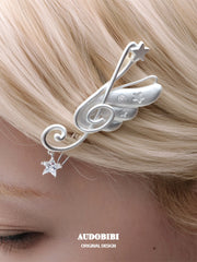 Winged Grace Platinum Plating Music Note Wing Y2K HairPin Hair Clip™
