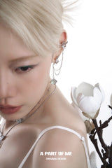 Winged Grace S925 ต่างหูฟลูออไรต์สีเขียว Swallow เคลือบแพลตินัม 18K Ear Clips™