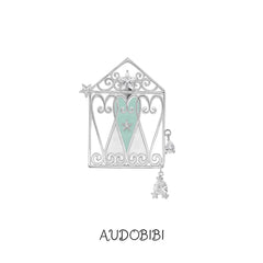Lily Dream Garden Window & Heart Hair Clip — Mint.