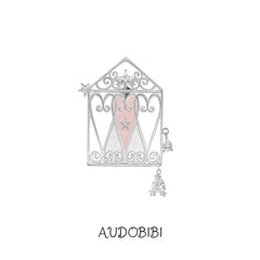 Lily Dream Garden Window & Heart Hair Clip — Pink.