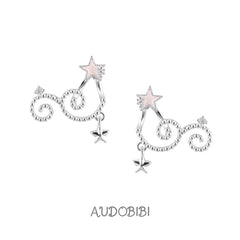 Lily Starvine Detachable Star Stud Earrings — Pink.