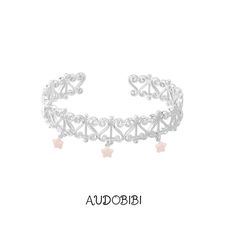 Lily Starvine Openwork Window Bangle — Pink.