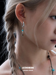 Divine Plume Neo-Chinese Style S925 Platinum Plating Irregular Ethnic-Style Feather Pendant Dangle Earrings™