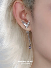 아쿠아 프래그먼트 18k 플래티넘 플레이팅 피쉬테일 프린지 스터드 이어링™