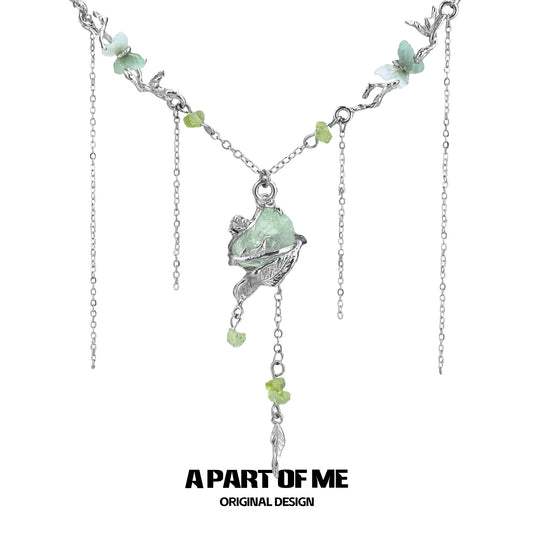 Beyond the Cocoon 18k Platinum Plating Moon Stone Butterfly Pendant Necklaces™