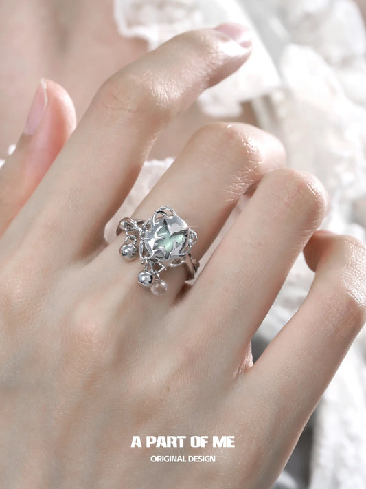 Beyond the Cocoon S925 Sterling Silver Moon Stone Resizeable Rings™