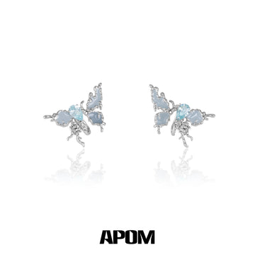 Blue Haze S925 18k Platinum Plating Butterfly Zircon Earrings™