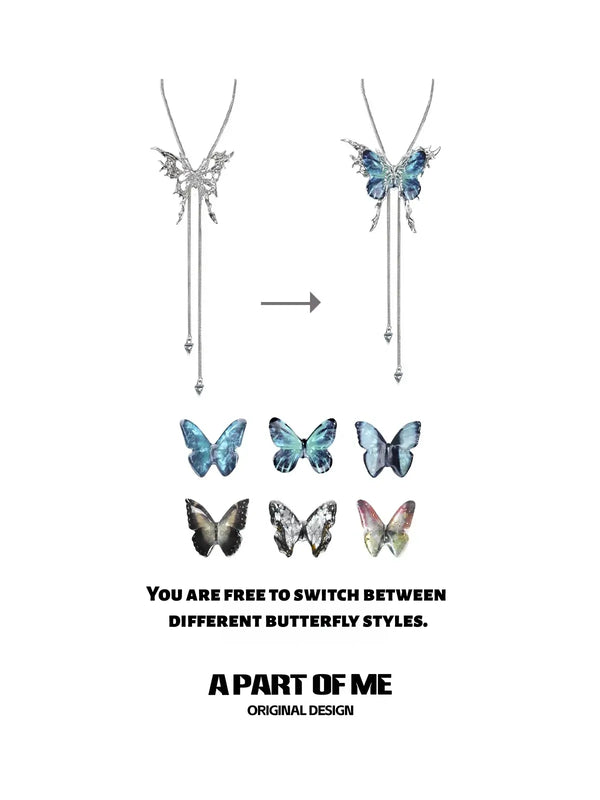 Butterfly Cage 18K Platinum Plating Changeable Butterfly Chokers Necklaces Large™
