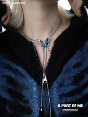 สร้อยคอโชคเกอร์ผีเสื้อแบบเปลี่ยนได้ชุบแพลตตินัม 18K Butterfly Cage ขนาดเล็ก™