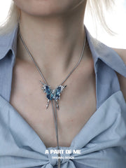 สร้อยคอโชคเกอร์ผีเสื้อแบบเปลี่ยนได้ชุบแพลตตินัม 18K Butterfly Cage ขนาดเล็ก™