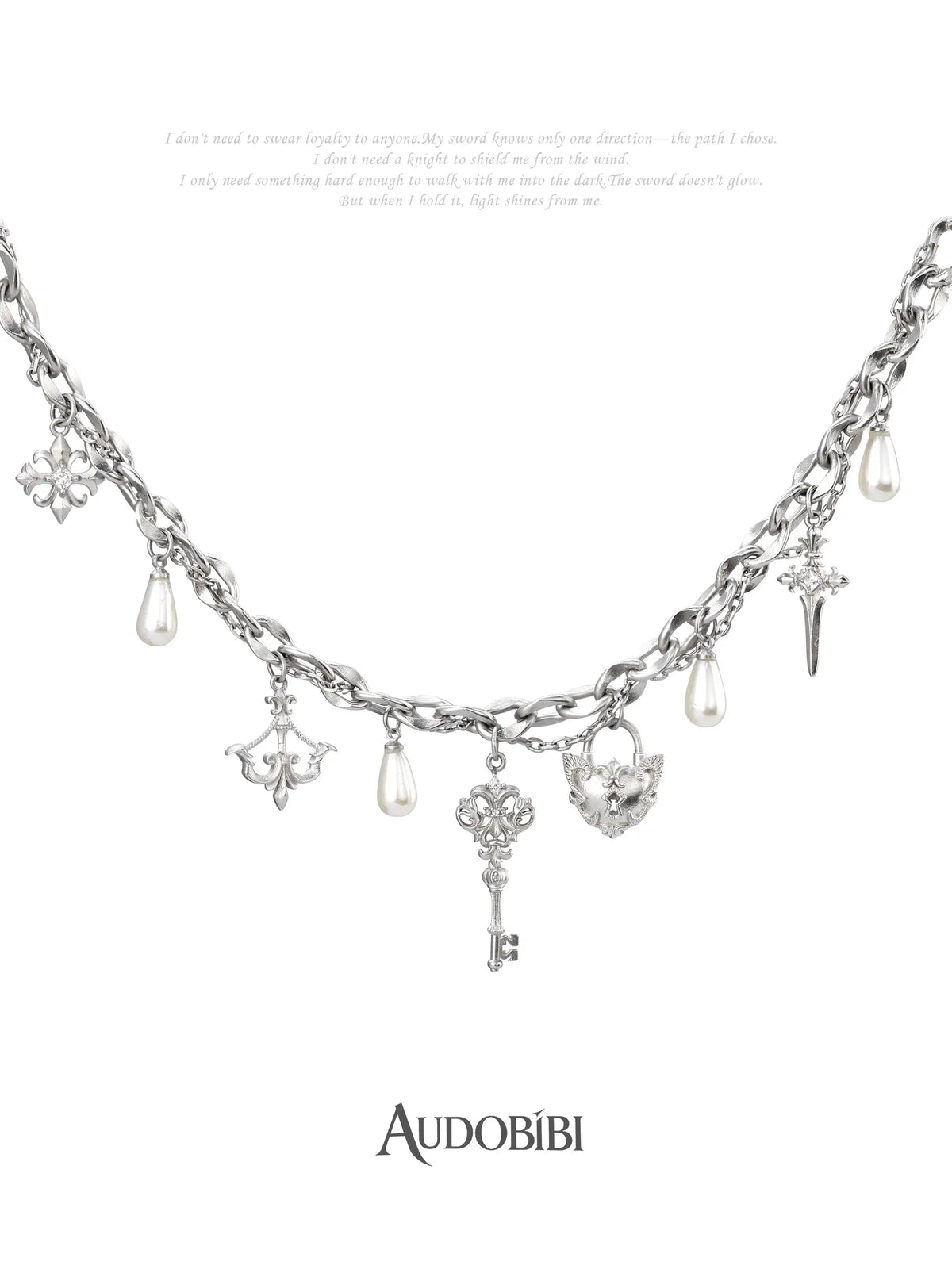 Chivalry Platinum-Plated Baroque Pearl Vintage Multi-Pendant Necklace™