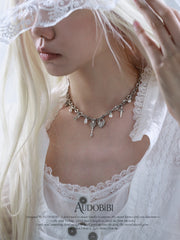 Chivalry Platinum-Plated Baroque Pearl Vintage Multi-Pendant Necklace™