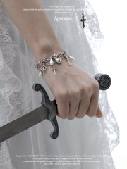 Chivalry Platinum-Plated Light Luxury Double-Layer Knight's Pearl Vintage Bracelet™