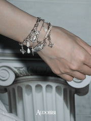 Chivalry Platinum-Plated Light Luxury Double-Layer Knight's Pearl Vintage Bracelet™