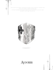 Chivalry Platinum-Plated Medieval-Style Knight's Armor Zircon Open-Faced Adjustable Joint Ring™