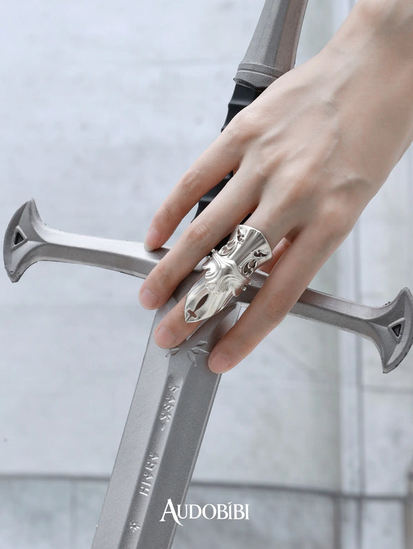 Chivalry Platinum-Plated Retro Baroque-Style Knight Armor Segmented Movable Joint Ring™