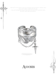 Chivalry Platinum-Plated Vintage Baroque-Style Armor Chain Adjustable Ring™