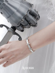 Chivalry Platinum-Plated Vintage Knight's Armor Baroque-Style Adjustable Bracelet Iris Bangle™