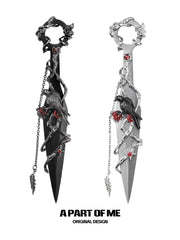 Dark Crows มีดตกแต่ง Kunai Crafts ชุบทองคำขาว/ดำ 18K จาก Crows Kunai Crafts™