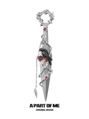 Dark Crows มีดตกแต่ง Kunai Crafts ชุบทองคำขาว/ดำ 18K จาก Crows Kunai Crafts™