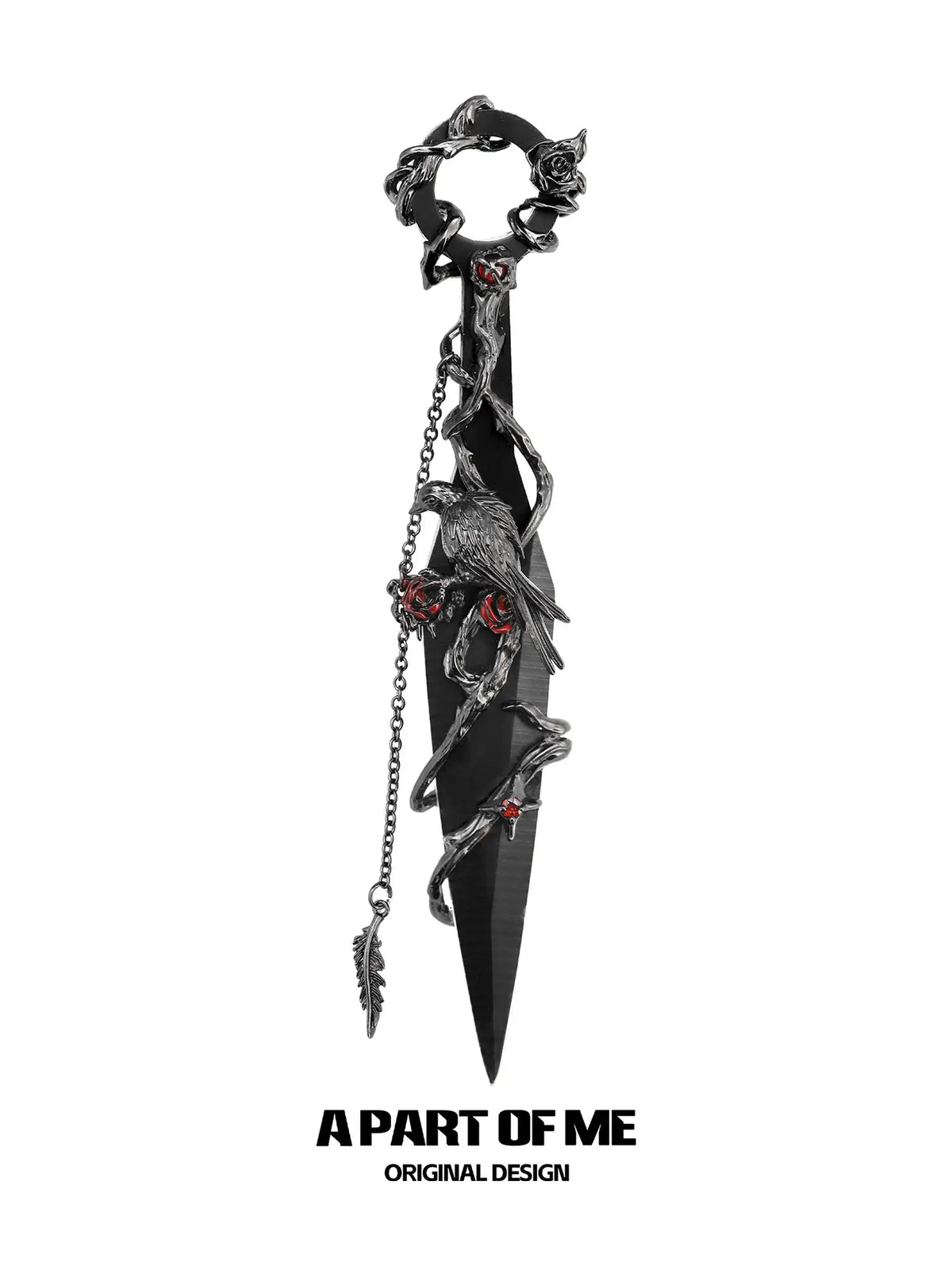 Dark Crows มีดตกแต่ง Kunai Crafts ชุบทองคำขาว/ดำ 18K จาก Crows Kunai Crafts™