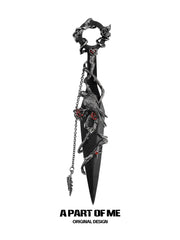 Dark Crows มีดตกแต่ง Kunai Crafts ชุบทองคำขาว/ดำ 18K จาก Crows Kunai Crafts™