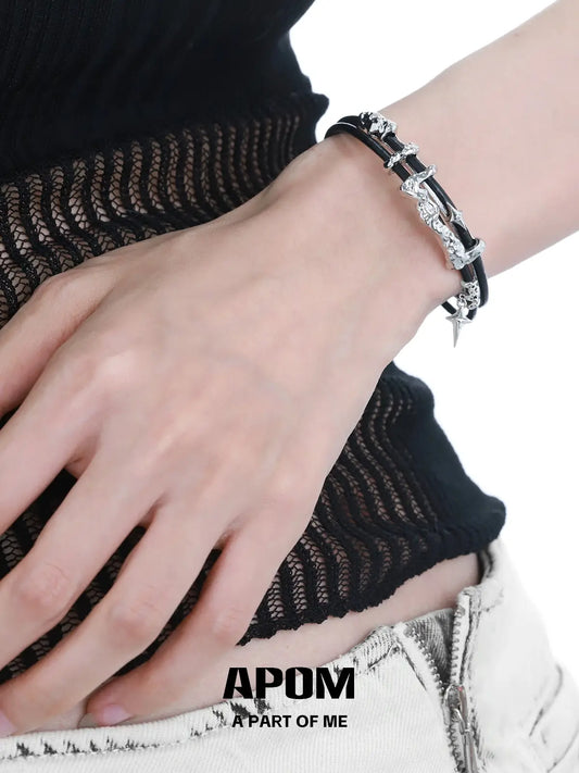 Dark Matter 18K Platinum Plating Resizeable Leather Bangles Bracelets™