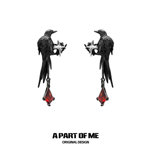 Dark Crows S925 18K Platinum Plating Stud Earrings™