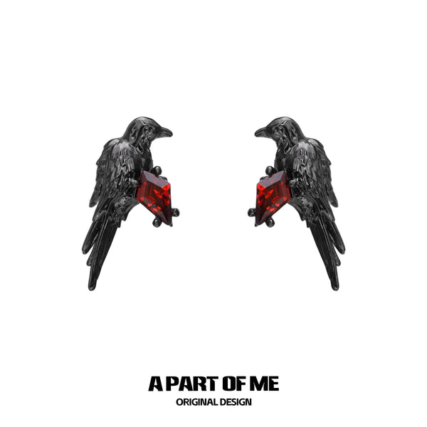 Dark Crows S925 Sterling Silver Resizeable Earrings™