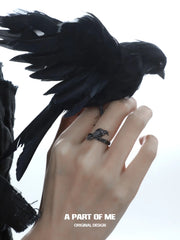 แหวนเงินสเตอร์ลิง S925 จาก Dark Crows™ ปรับขนาดได้