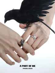แหวนเงินสเตอร์ลิง S925 จาก Dark Crows™ ปรับขนาดได้
