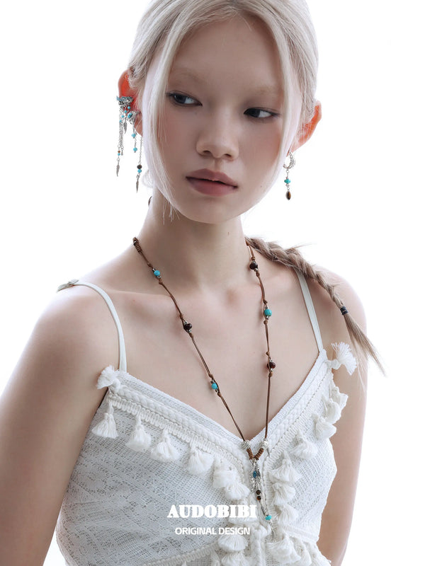 Divine Plume Neo-Chinese Style Feather Pendant Ethnic-Style Braided Necklace™