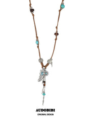Divine Plume Neo-Chinese Style Feather Pendant Ethnic-Style Braided Necklace™