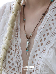 Divine Plume Neo-Chinese Style Feather Pendant Ethnic-Style Braided Necklace™
