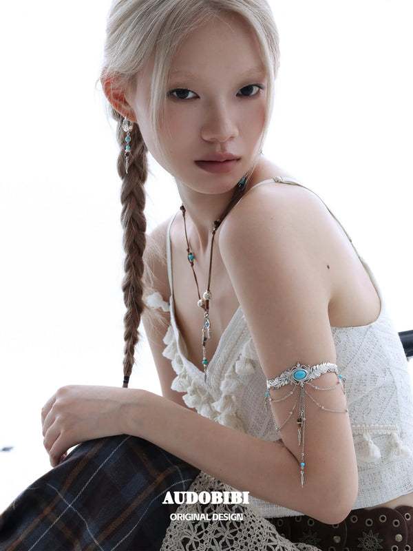 Divine Plume Neo-Chinese Style Feather Tassel Ethnic-Style Arm Ring Arm Accessories™