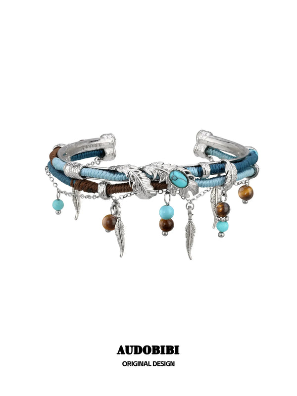 Divine Plume Neo-Chinese Style Platinum Plating Ethnic-Style Braided Rope Bracelet™