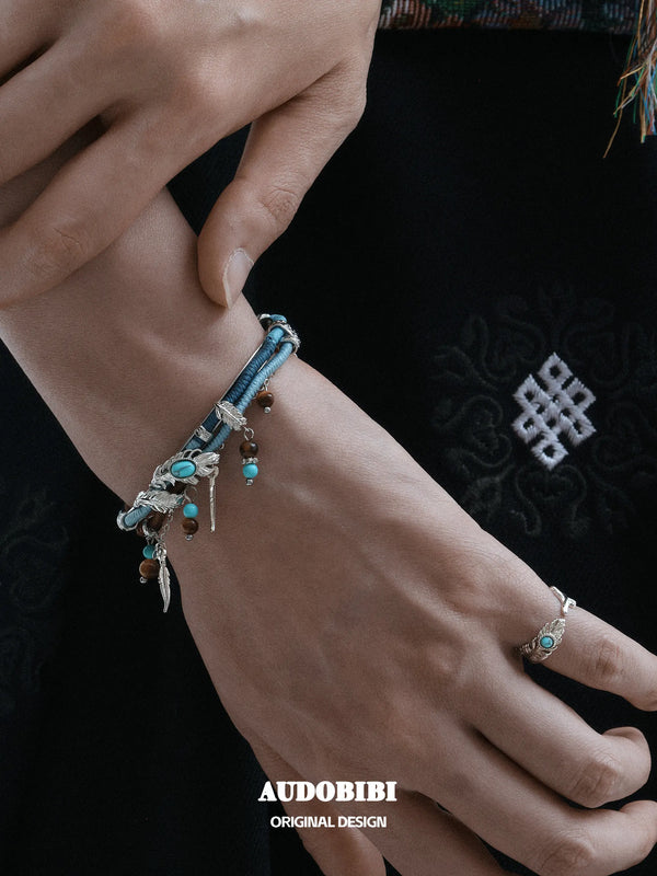 Divine Plume Neo-Chinese Style Platinum Plating Ethnic-Style Braided Rope Bracelet™