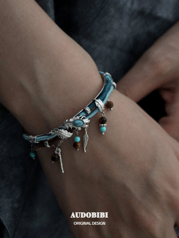 Divine Plume Neo-Chinese Style Platinum Plating Ethnic-Style Braided Rope Bracelet™