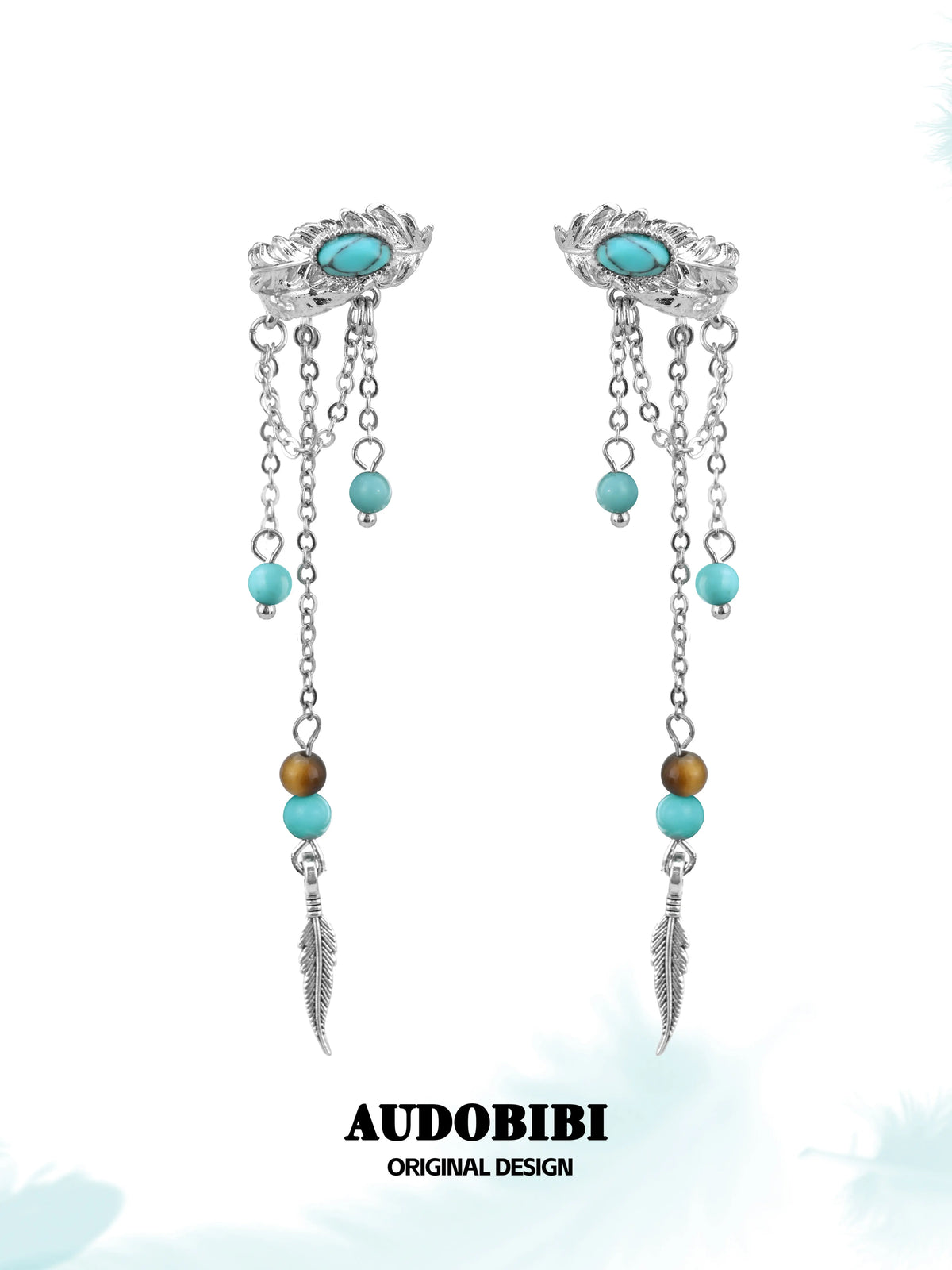 Divine Plume Neo-Chinese Style Platinum Plating Tassel Feather Ethnic-Style Ear Clip Ear Cuffs™