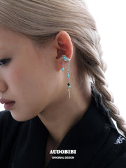 Divine Plume Neo-Chinese Style Platinum Plating Tassel Feather Ethnic-Style Ear Clip Ear Cuffs™