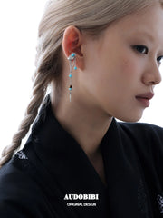 Divine Plume Neo-Chinese Style Platinum Plating Tassel Feather Ethnic-Style Ear Clip Ear Cuffs™