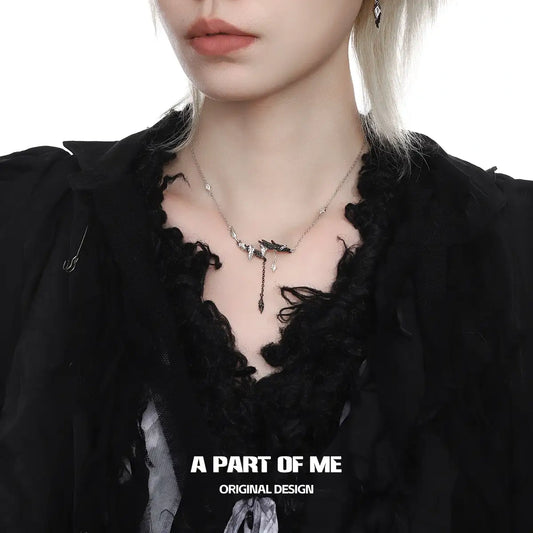 Divine Plume 18K Platinum Plated Feather Wing Pendant Choker Necklace™