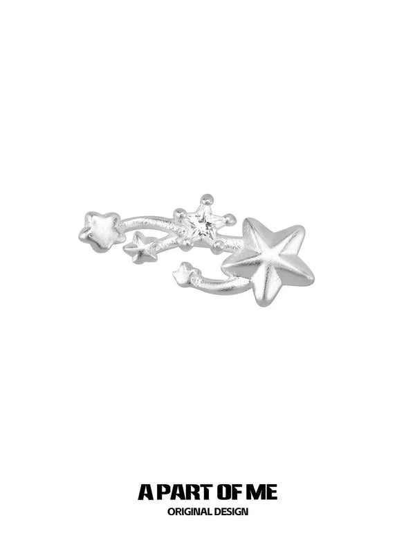 Divine Plume 925 Platinum Plating Tiny Star Stud Earrings™