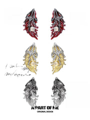 ต่างหูสตั๊ด Divine Plume S925 ชุบแพลตตินัม 18K™