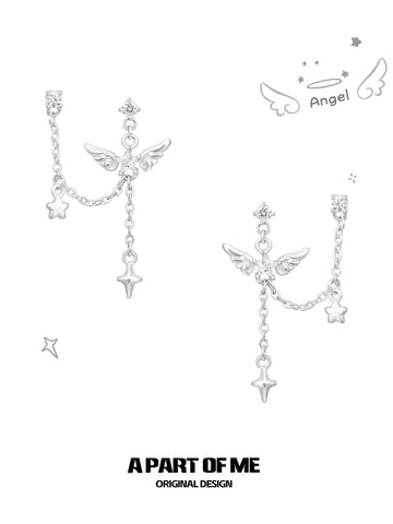 Divine Plume S925 Platinum-Plated Dangle Earrings™